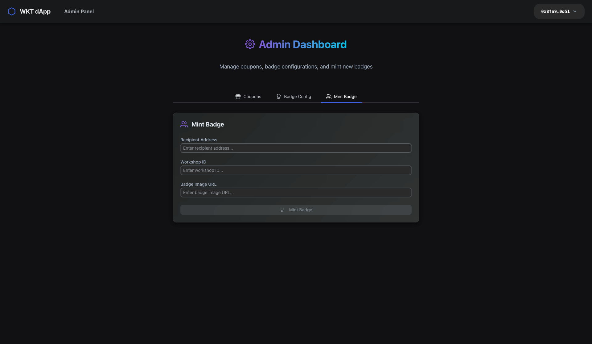 Manual Badge Minting